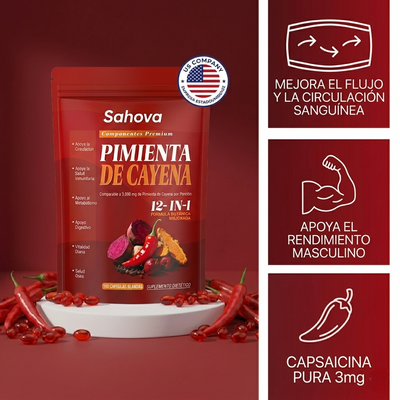 Sahova® Capsaicin Power – Cápsulas blandas de pimienta de cayena