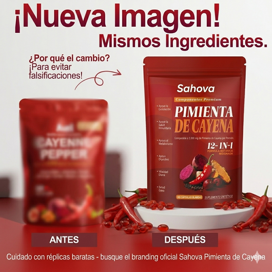 Sahova® Capsaicin Power – Cápsulas blandas de pimienta de cayena